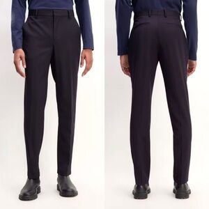Everlane Men's Black Italian Wool Flat Front Dress Pant Trouser Size 31 x 30